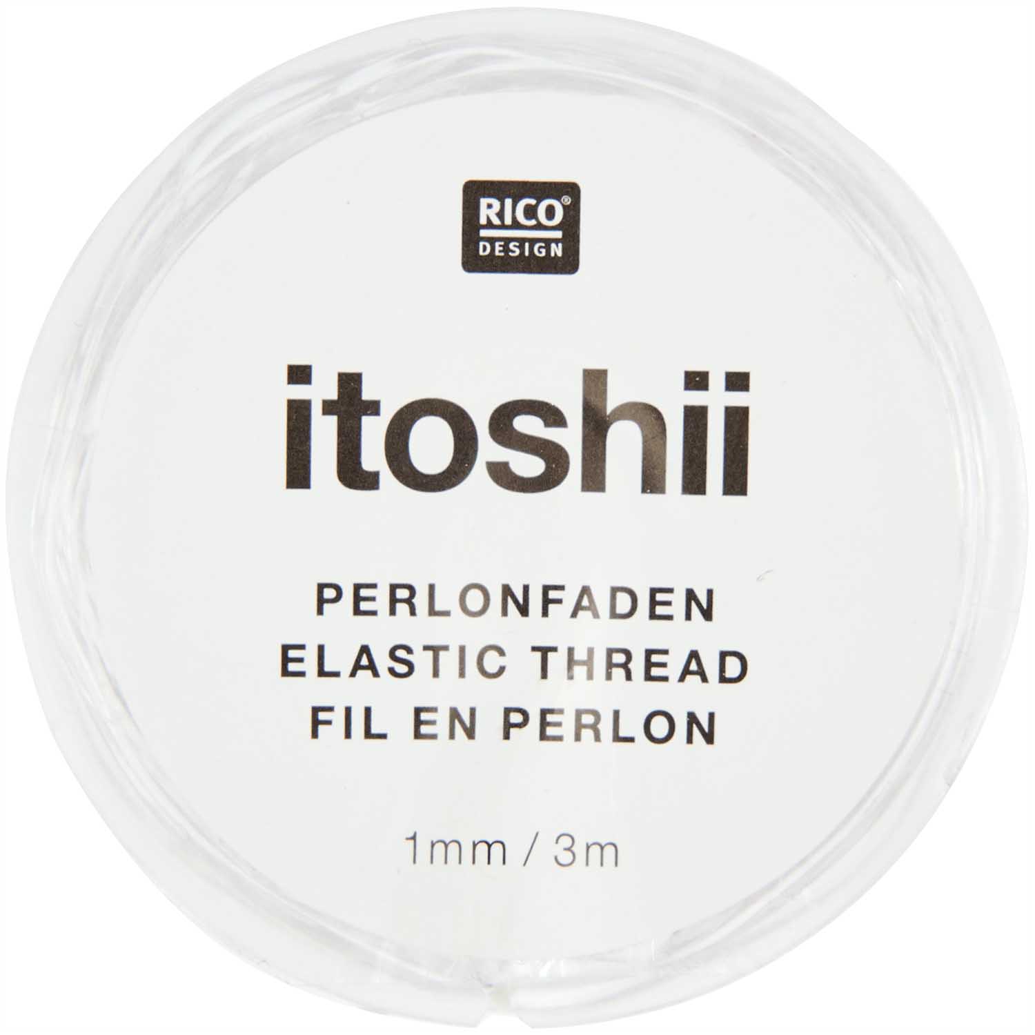 itoshii Perlonfaden elastisch transparent 1mm, 3m