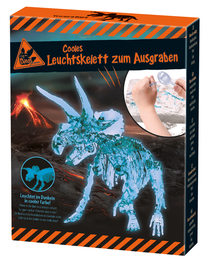 040226_TRICERATOPS Leuchtskelett zum Ausgraben Triceratops oder T-Rex