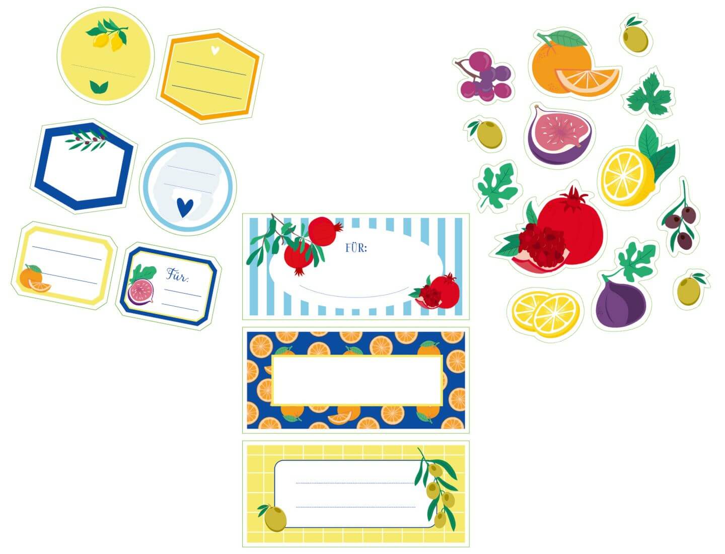 Küchensticker & Etiketten - Kaliméra (Küchenpapeterie)