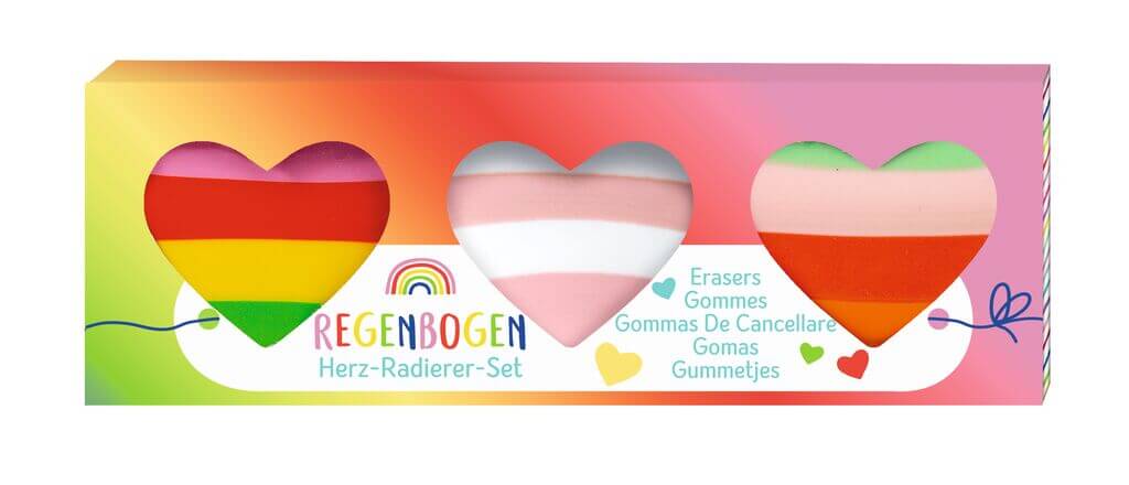 4033477268884-1 Regenbogen Herz Radierer Set
