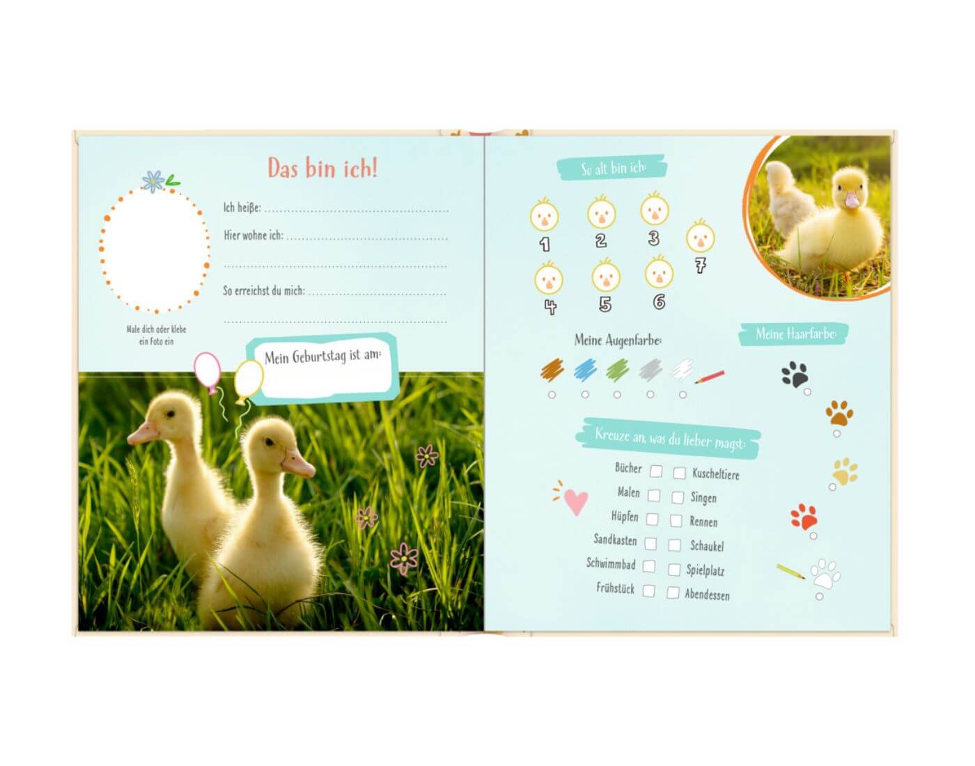 Freundebuch mit Stickern: Tierkinder - Alle meine Freunde