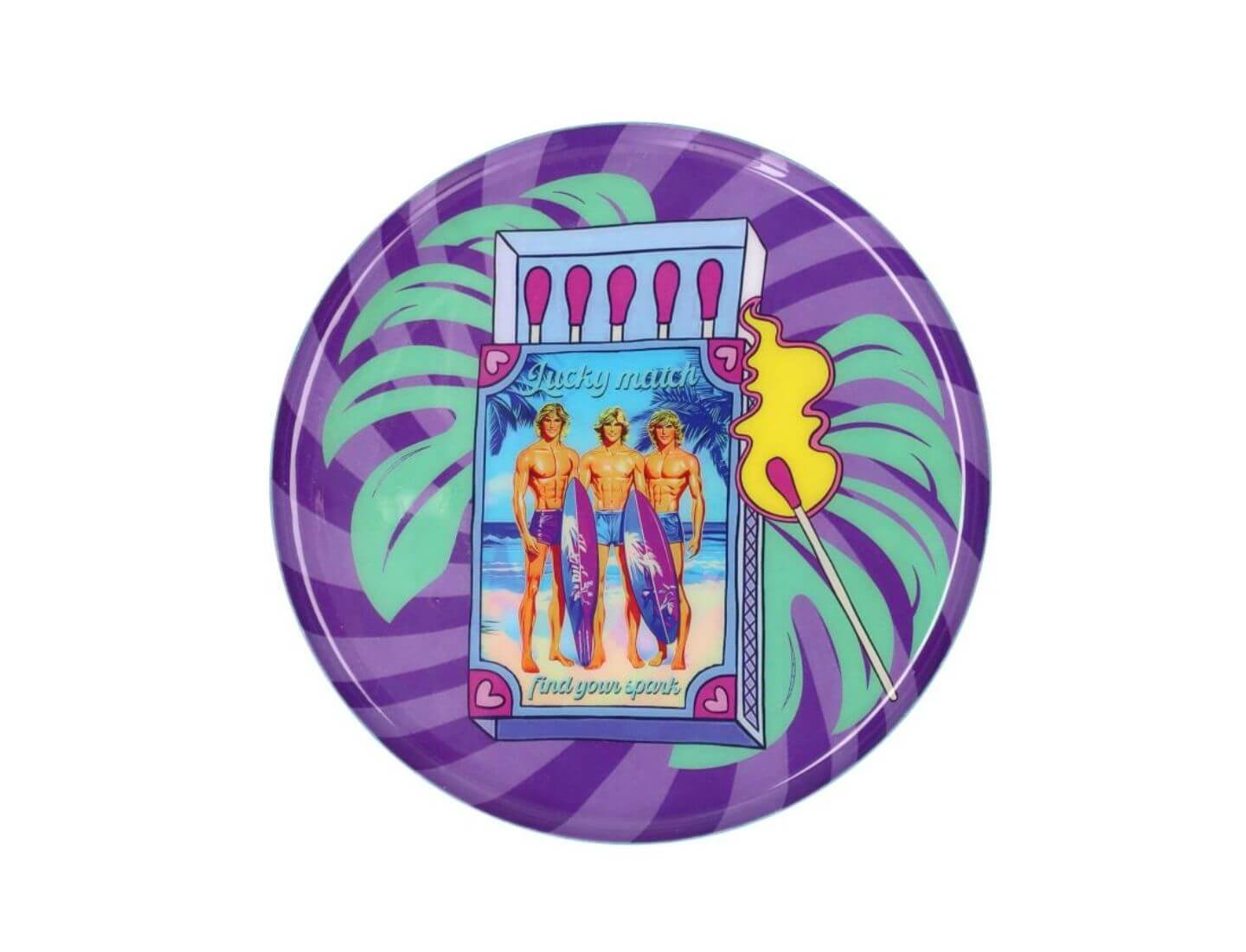 LOVE TRAYS Dekotablett, S, rund, Lucky Match - Lila