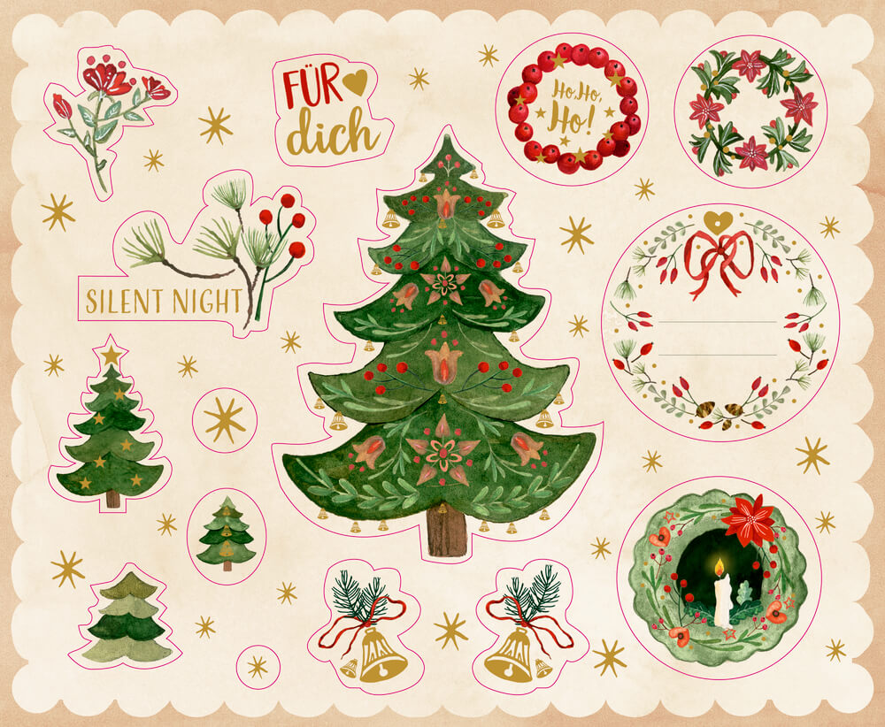 Stickerbuch: Zauberhafte Weihnachtssticker (Festliche Weihnachten)