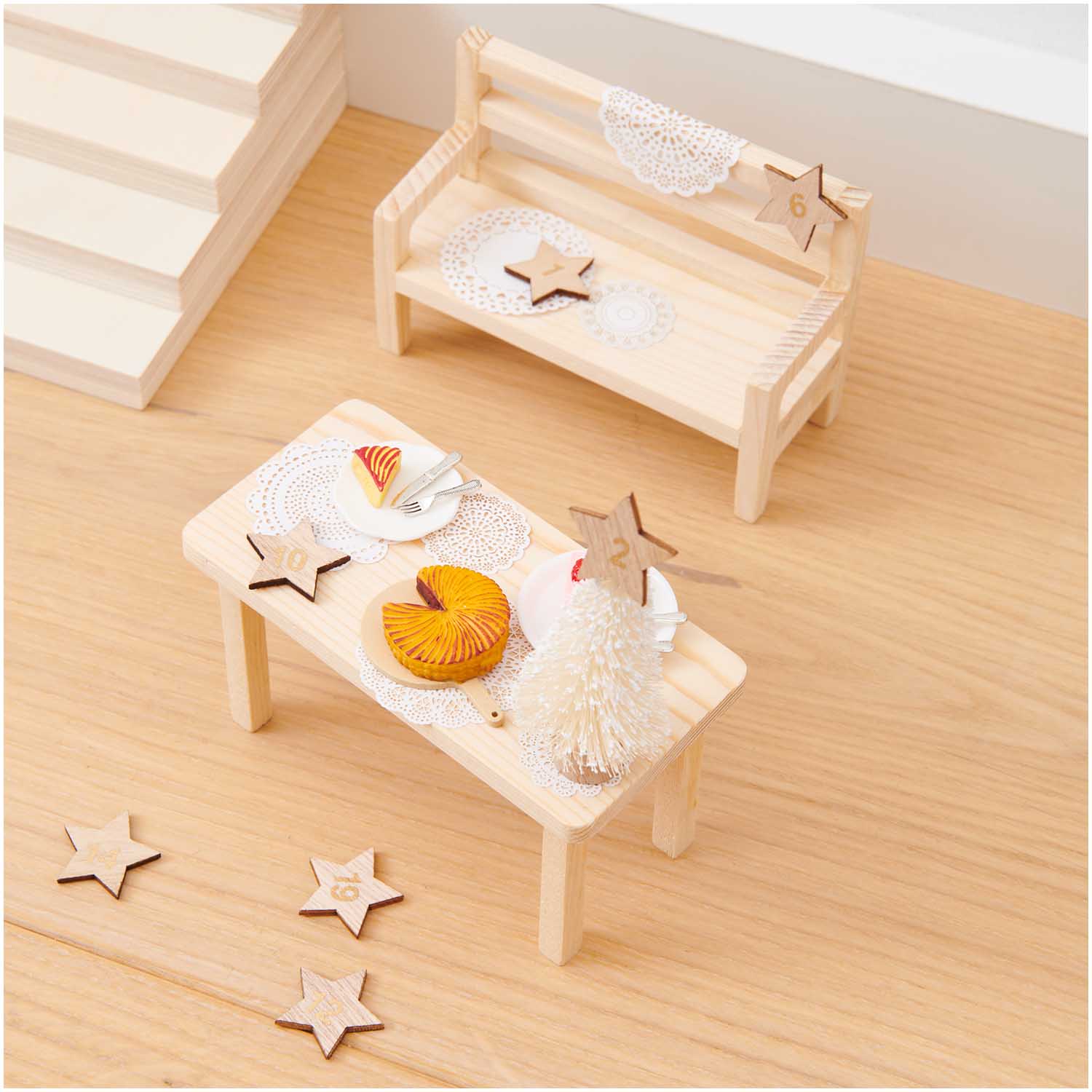500396_AW_1 Miniatur Kuchen Set 6teilig - Wichtel- und Puppenhaus
