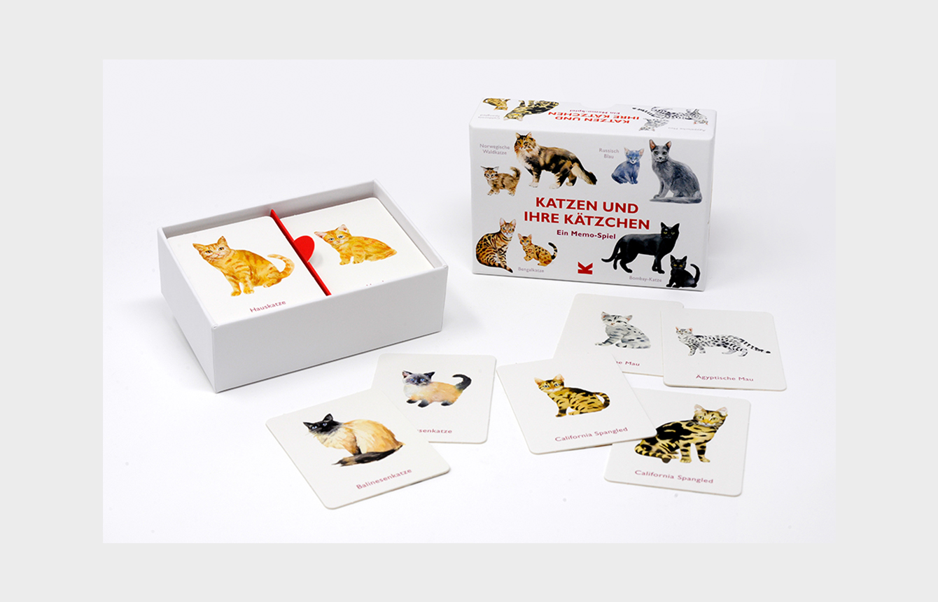 Katzen und ihre Kätzchen Ein Memo-Spiel