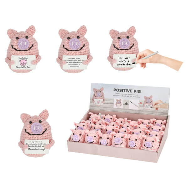 Positiv Pig - Häkelschweinchen (einzeln)