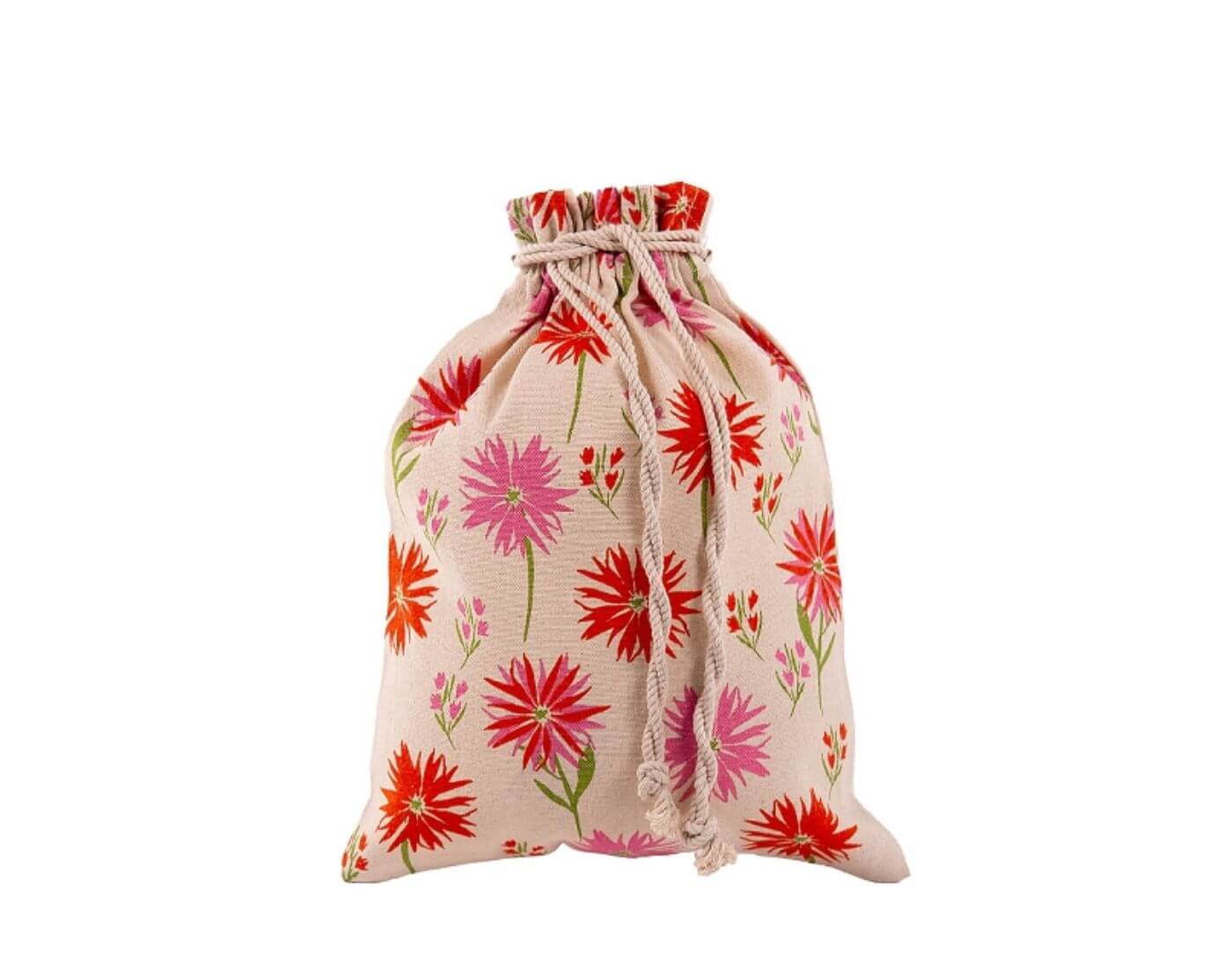 Geschenksack Baumwolle ORGANICS Wildblumen Rot Rosa