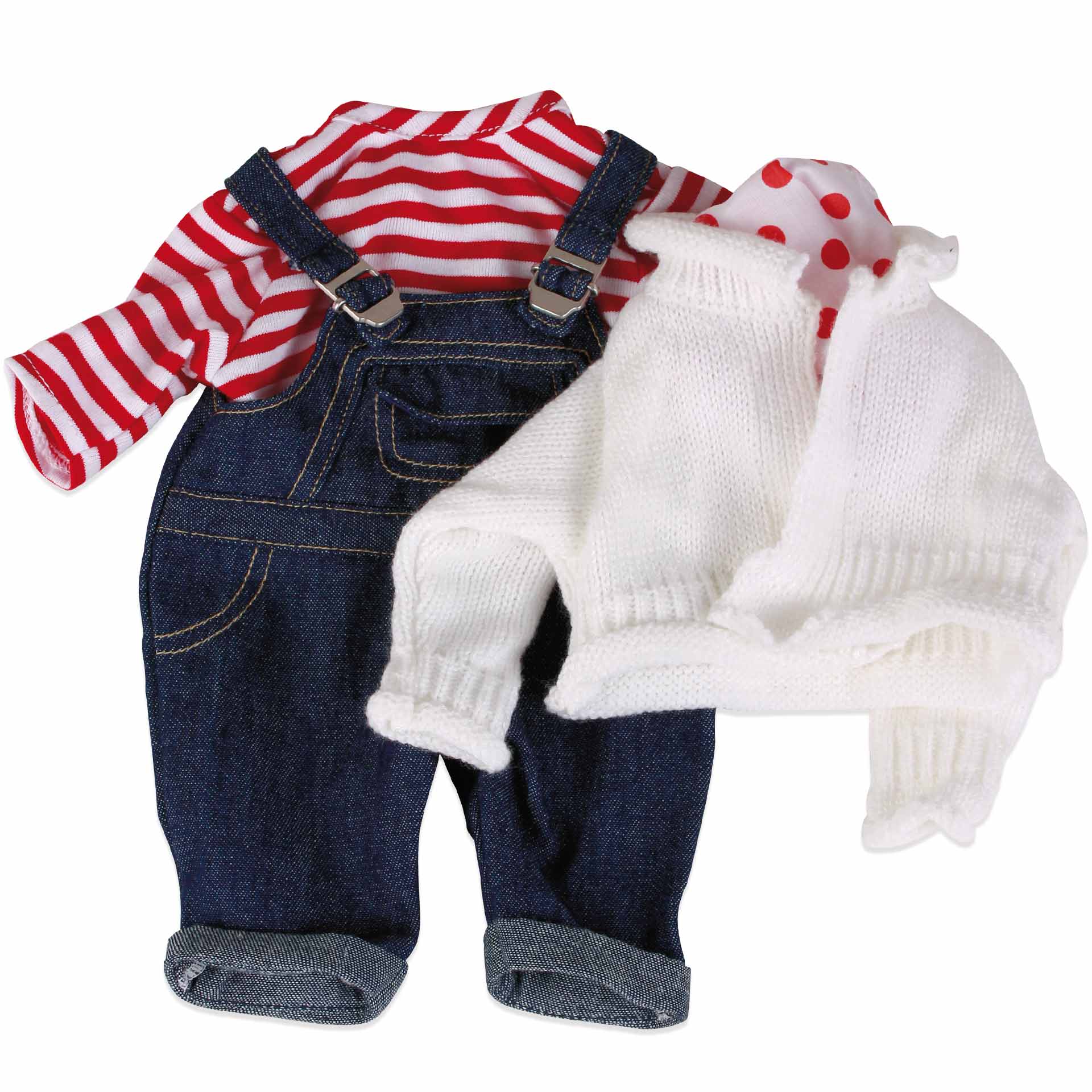 Puppenkleidung Latzhosenset Matrose (Größe S - 30-33 cm)