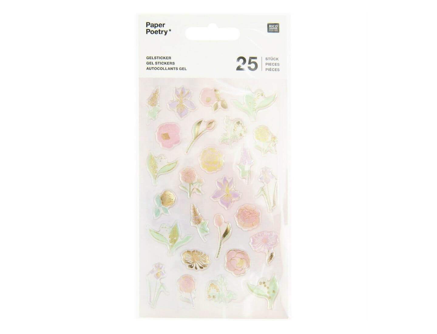 Paper Poetry Gelsticker Blumen Pastell
