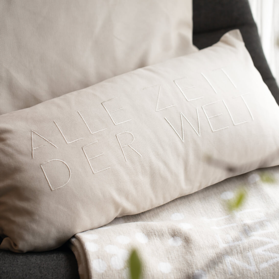 Himmel & Erde. Kissen "Alle Zeit der Welt"