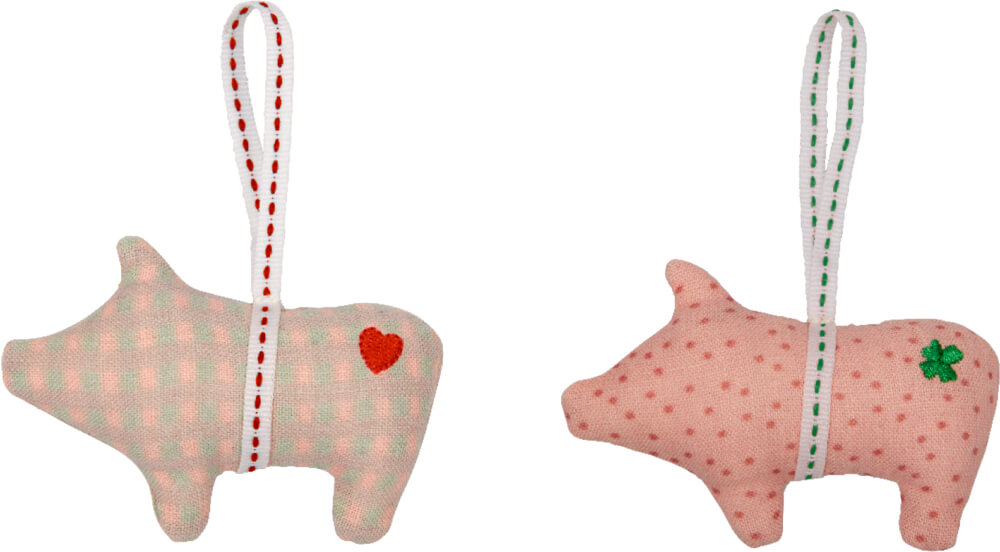 Stoff-Glücksschwein - Viel Glück (einzeln)