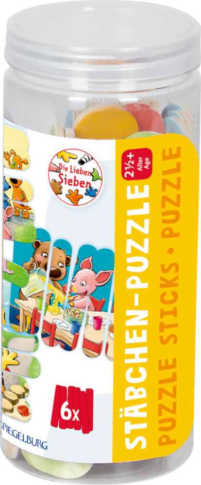 Stäbchen-Puzzle Die Lieben Sieben (3x6 Teile)
