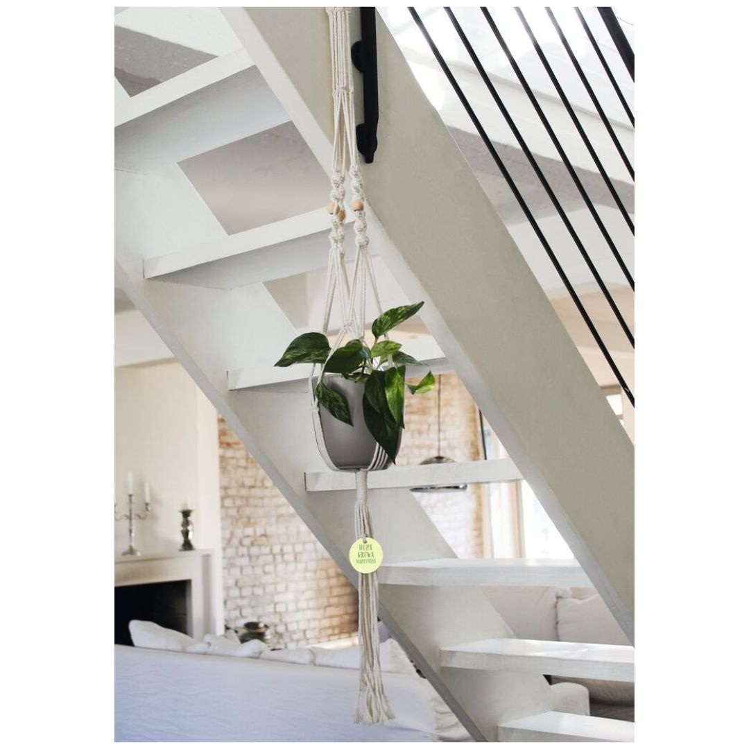 Makramee Blumenampel Blatt&Blüte