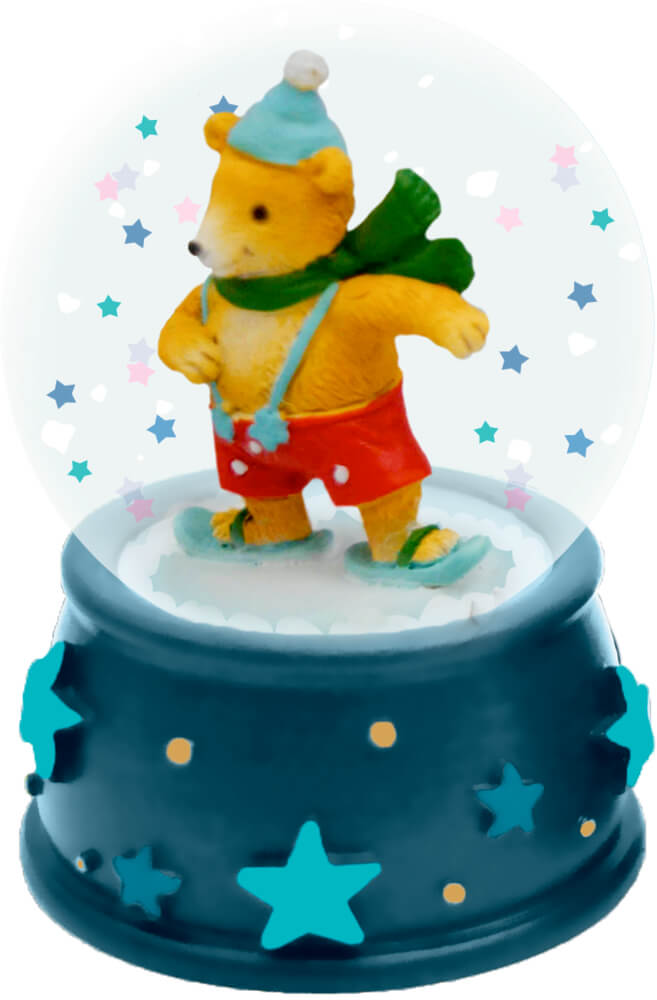 Mini-Schneekugel (Wintersport) - Wichtelzauber (einzeln)