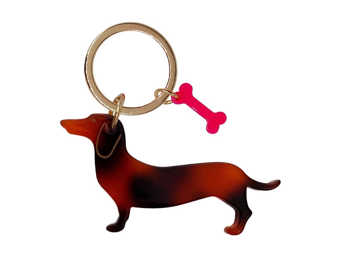 Schlüsselanhänger "Dackel" braun gemustert