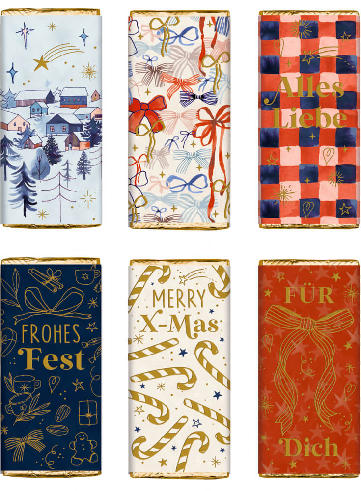 Schokolade Weihnachtsgrüße - Make a wish (einzeln) Schokolade Weihnachtsgrüße - Make a wish (einzeln)