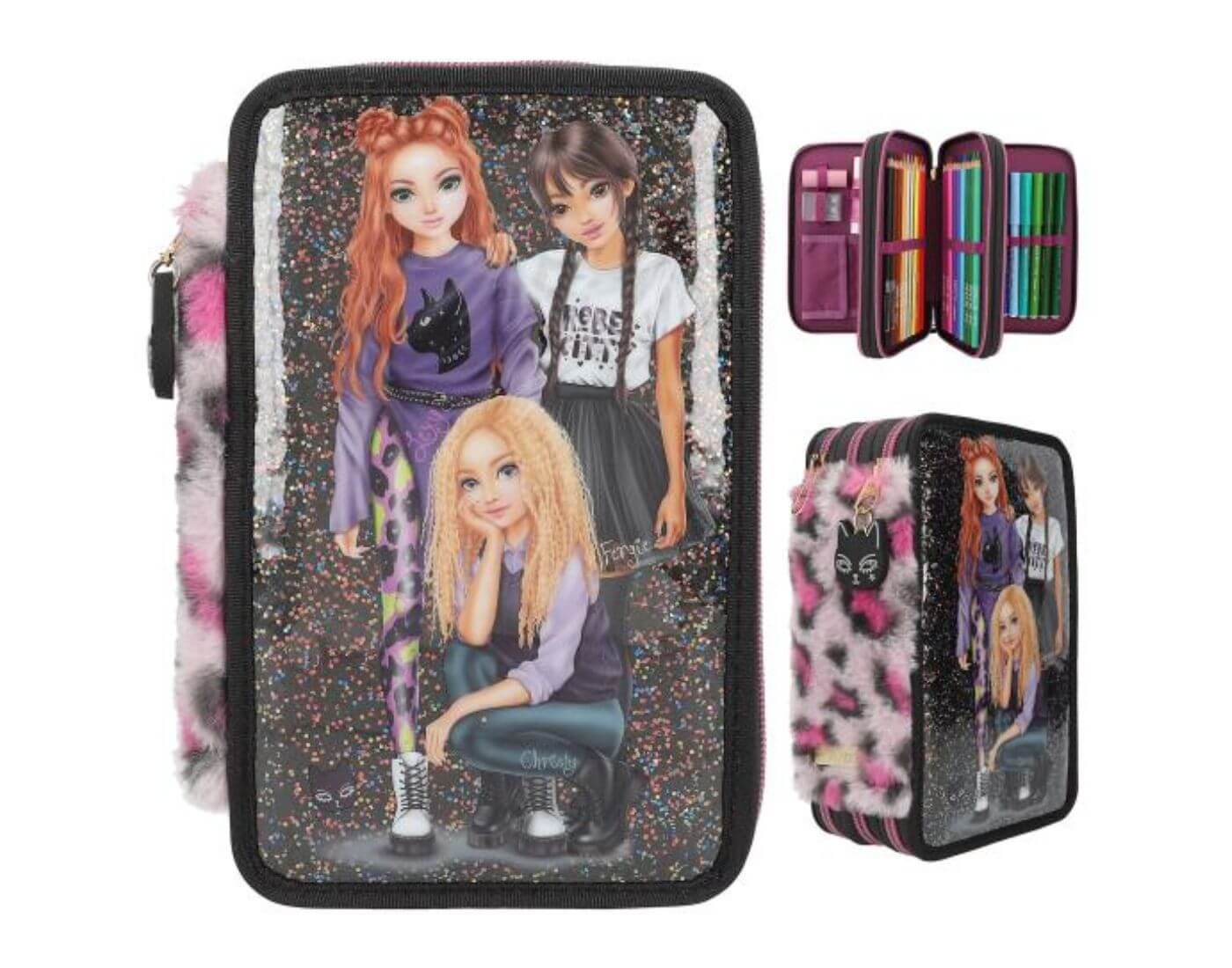 TOPModel 3 Fach Federtasche REBEL KITTY