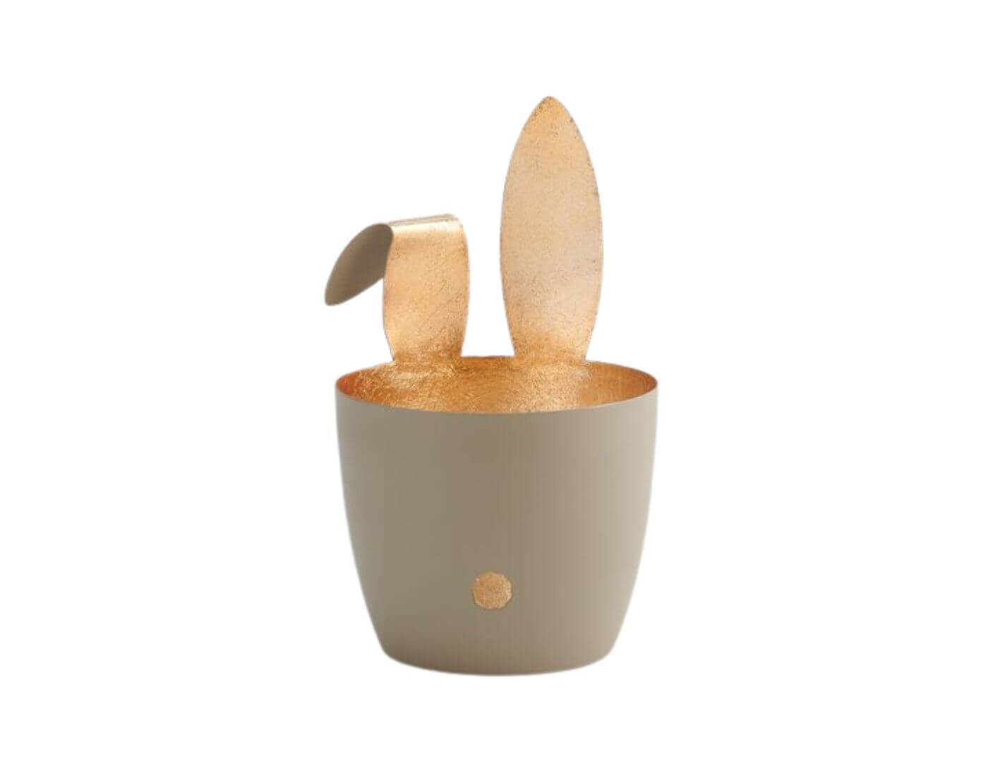 MADRAS Windlicht, M, Hase mit Knickohr - sandstone/gold