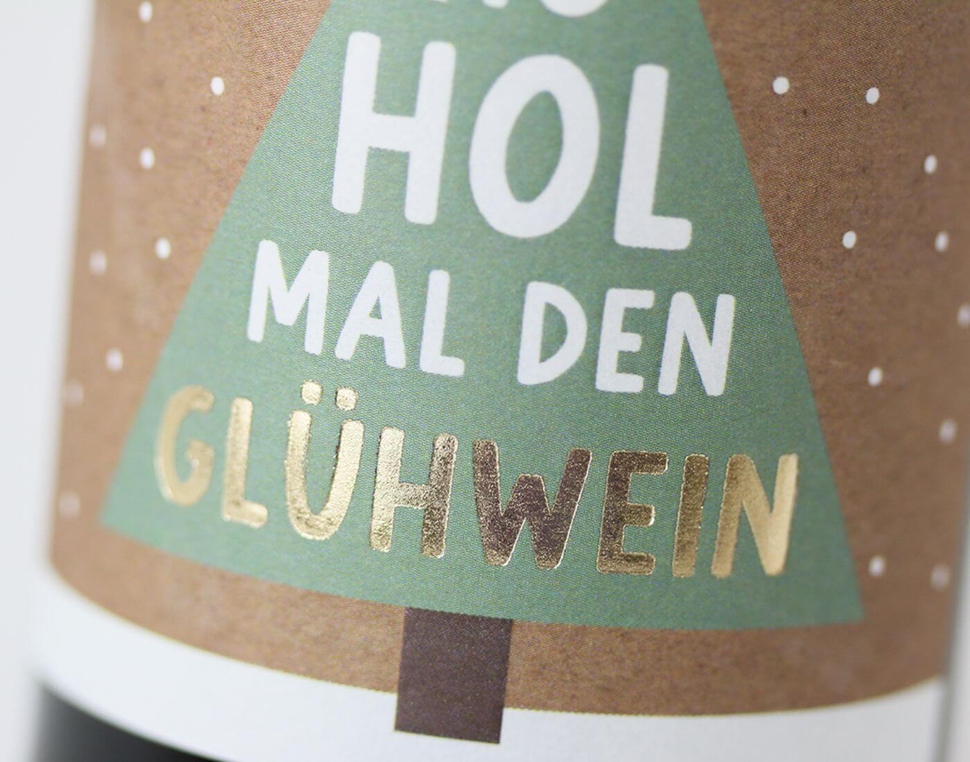 Glühwein-Flasche 0,25l Ho, ho, hol mal den Glühwein