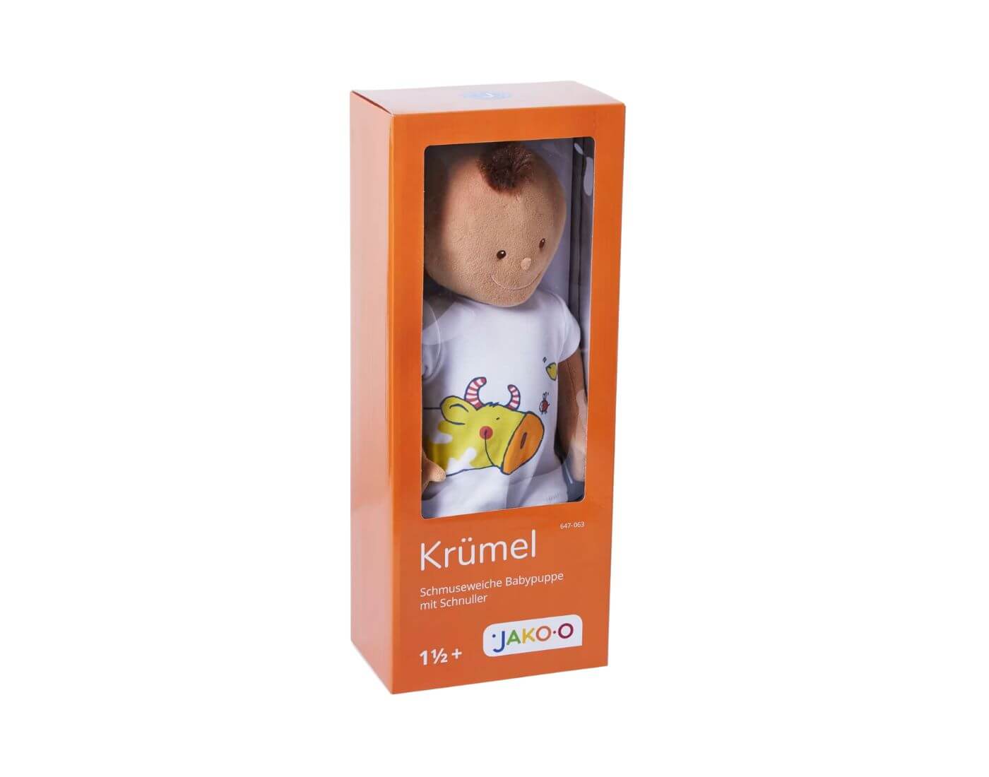 haba-stoffpuppe-kruemel-4-1 Weiche Stoffpuppe Krümel mit Schnuller, 43 cm
