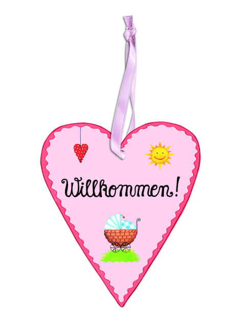 Baby-Schatzkästchen "Willkommen!", rosa