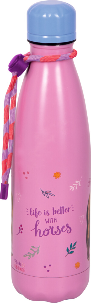 Isolierflasche life is better... (ca. 0,5 l) - Pferdefreunde