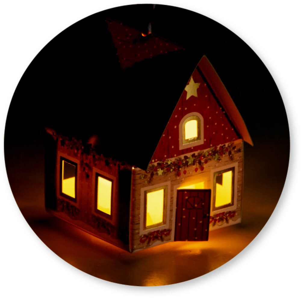 LED-Haus-Anhänger - Dekorative Weihnachten (einzeln)