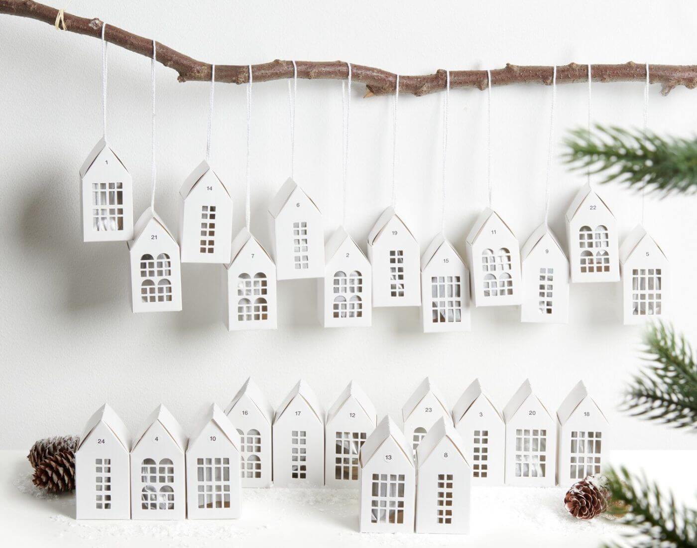 Adventskalender Papphäuser 24 Stück