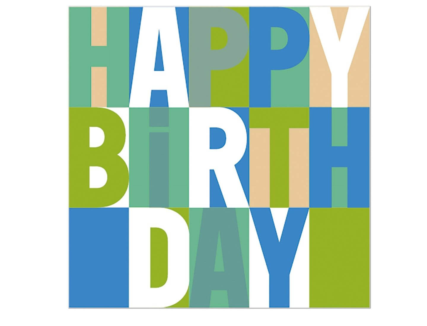 Serviette Happy Birthday Blau Grün