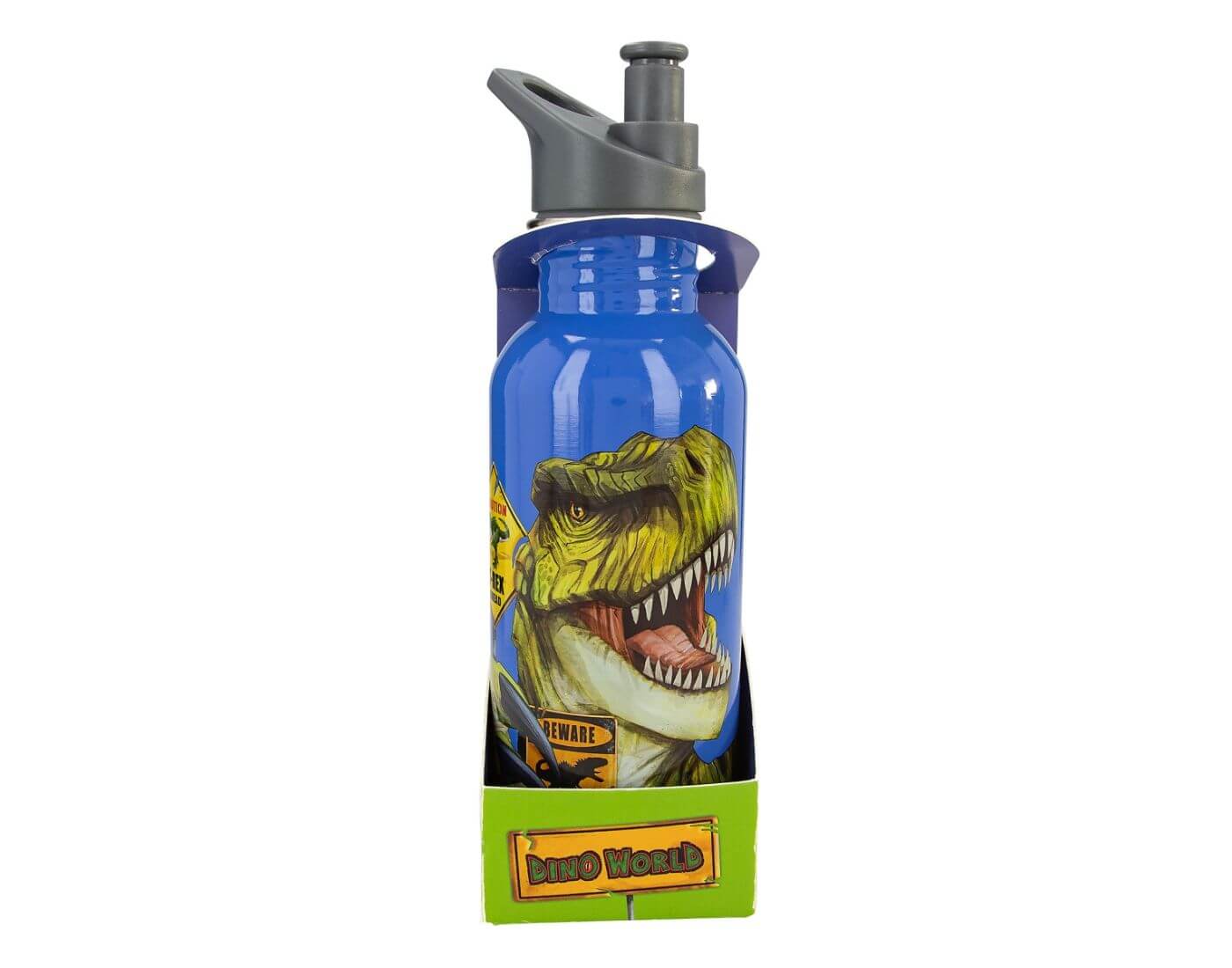 Dino World Trinkflasche Edelstahl DANGER
