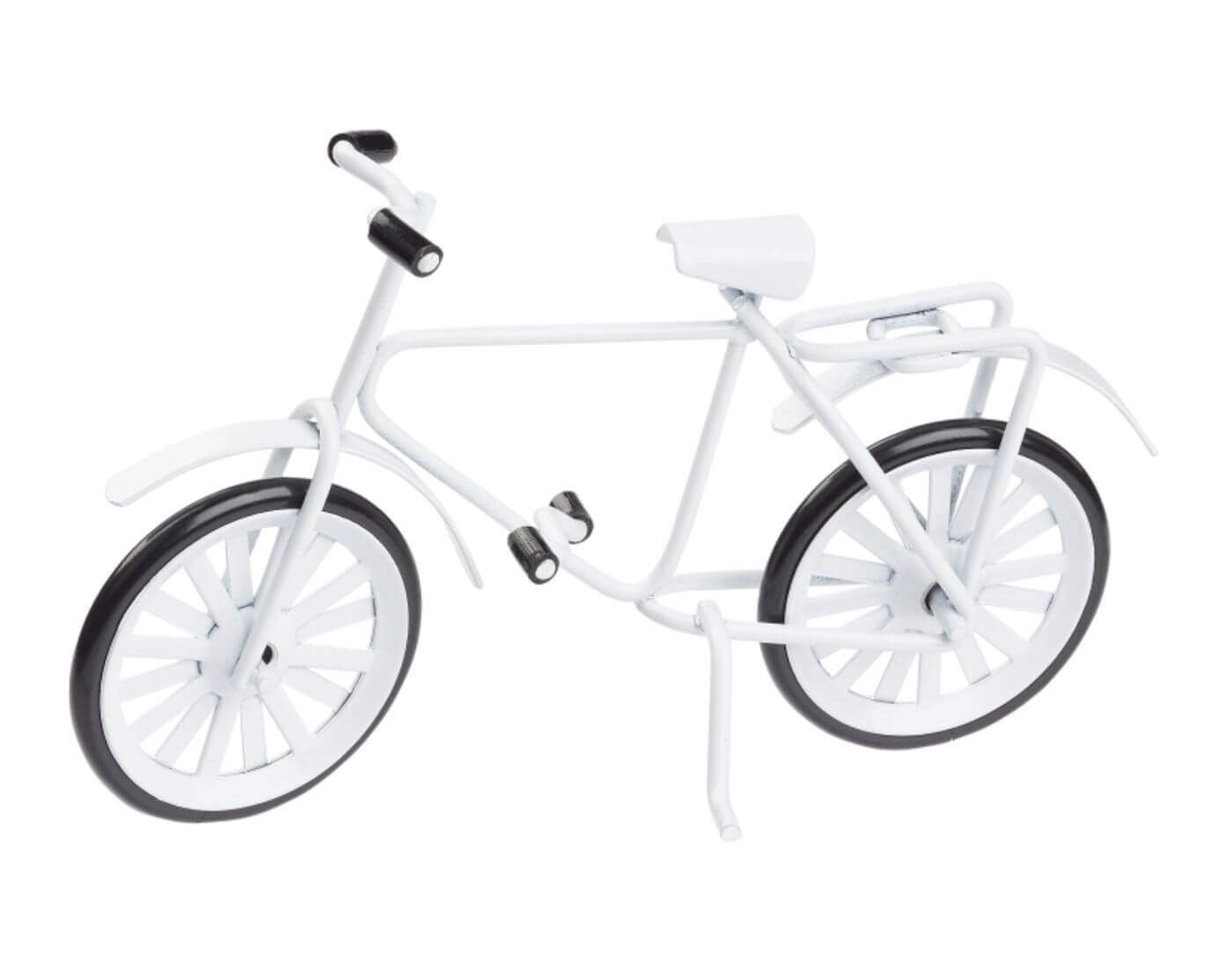 Miniatur Fahrrad, weiss - Wichtel- und Puppenstube
