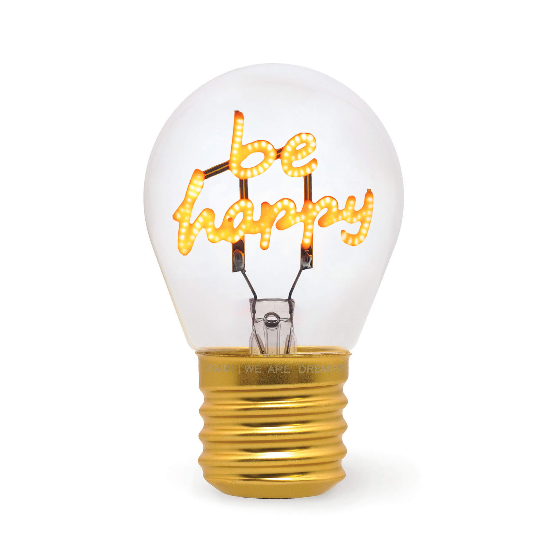 Tischlampe in Glühbirnenform - be happy