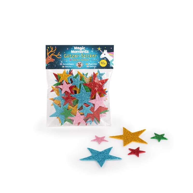 963390_b MAGIC MOMENTS WS Moosgummi Glitzer-Stern-Sticker 40-teilig