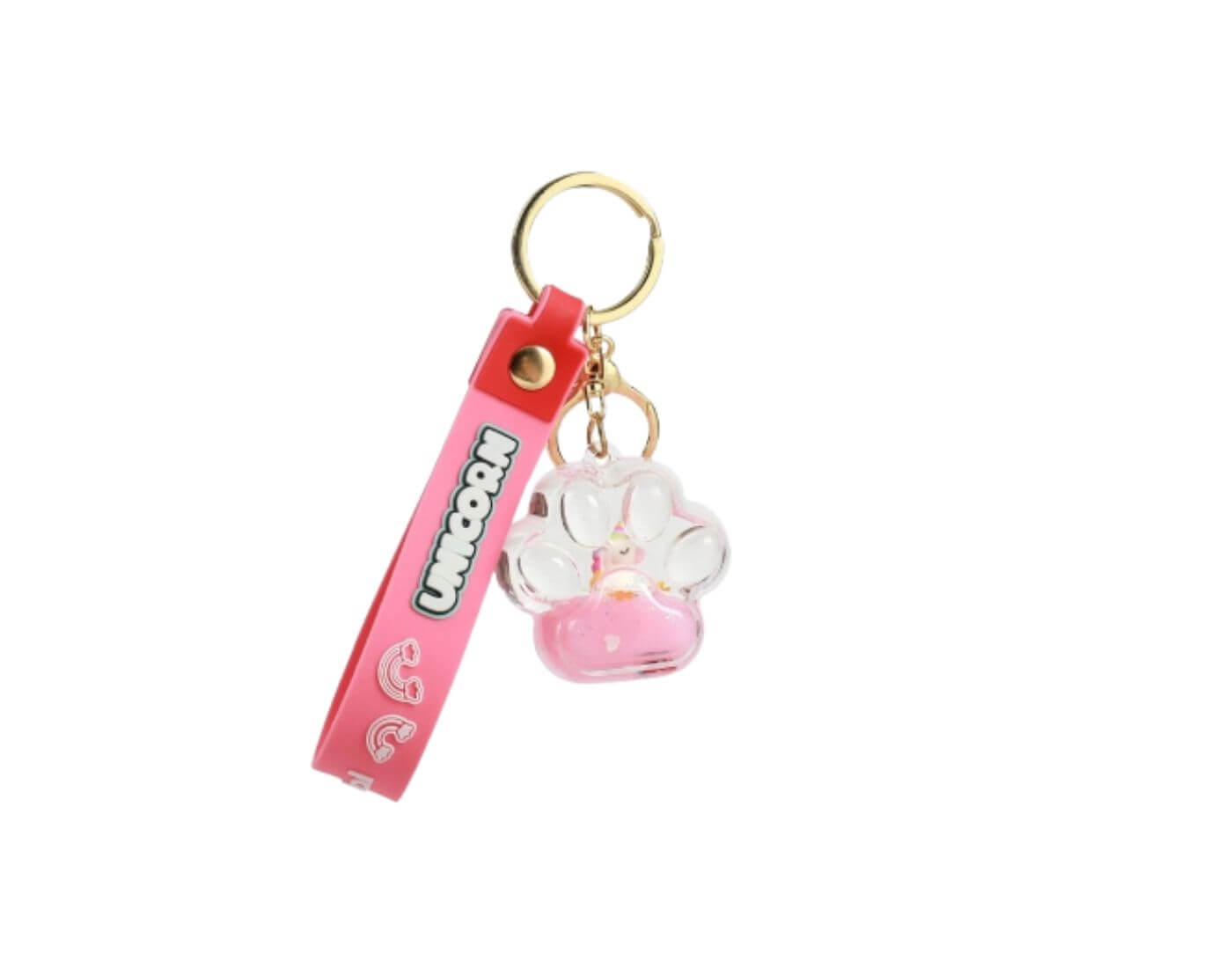 Schlüsselanhänger Liquid Pfote rosa Einhorn