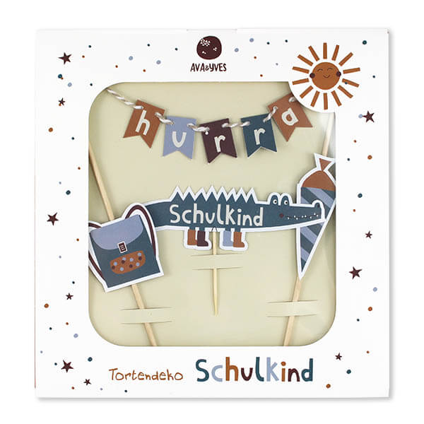 Cake Topper Krokodil 'Adventure' - Schulkind - Tortendeko