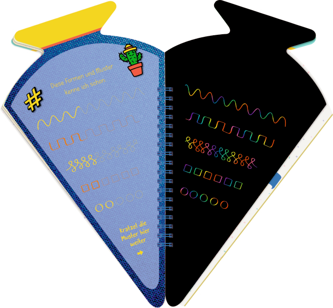 Schultüten-Kratzelbuch Funny Patches,blau Hurra, endlich Schule!