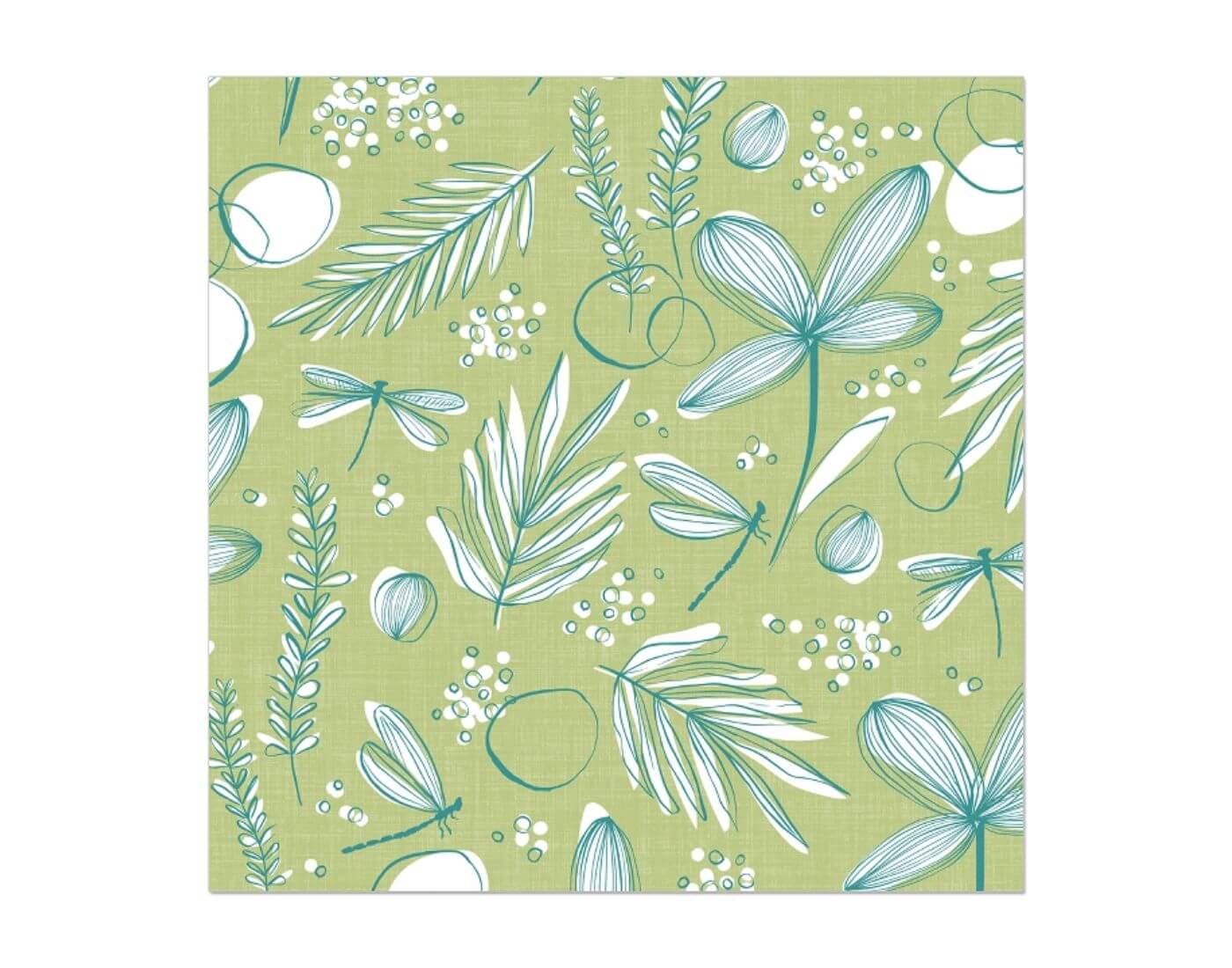 artebene-papierserviette-libelle-gruen-1 Serviette 33x33 - Libellen/apfelgrün