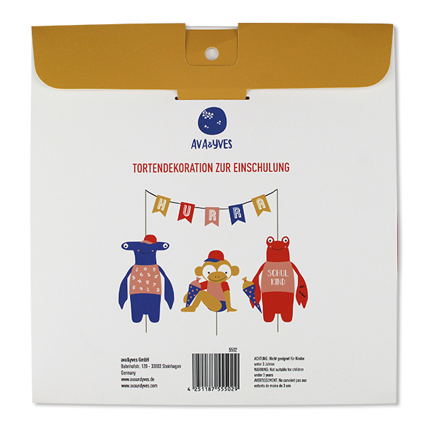 Cake Topper Schulkind - Affe und Hummer