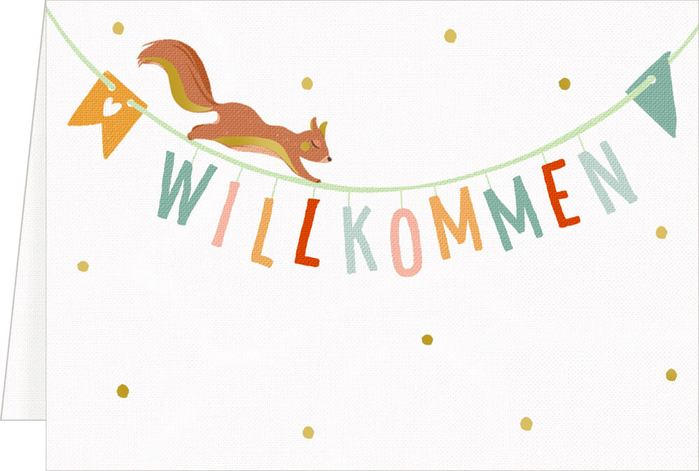 4050003956886_3 Mini-Grußkarten - Willkommen (einzeln)