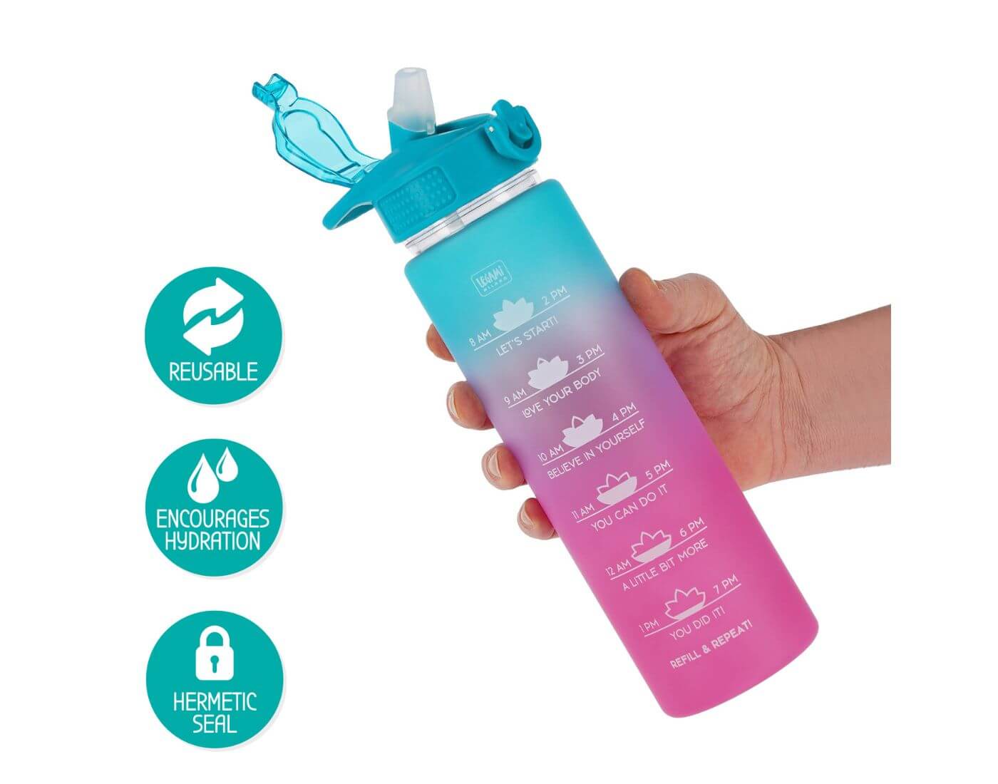 Motivierende Trinkflasche - Love Yourself - Sunrise Vibes