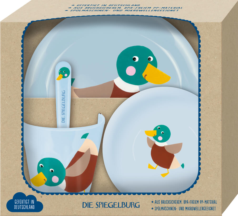 4029753224804-1 Geschirr Geschenkset Ente - Freche Rasselbande