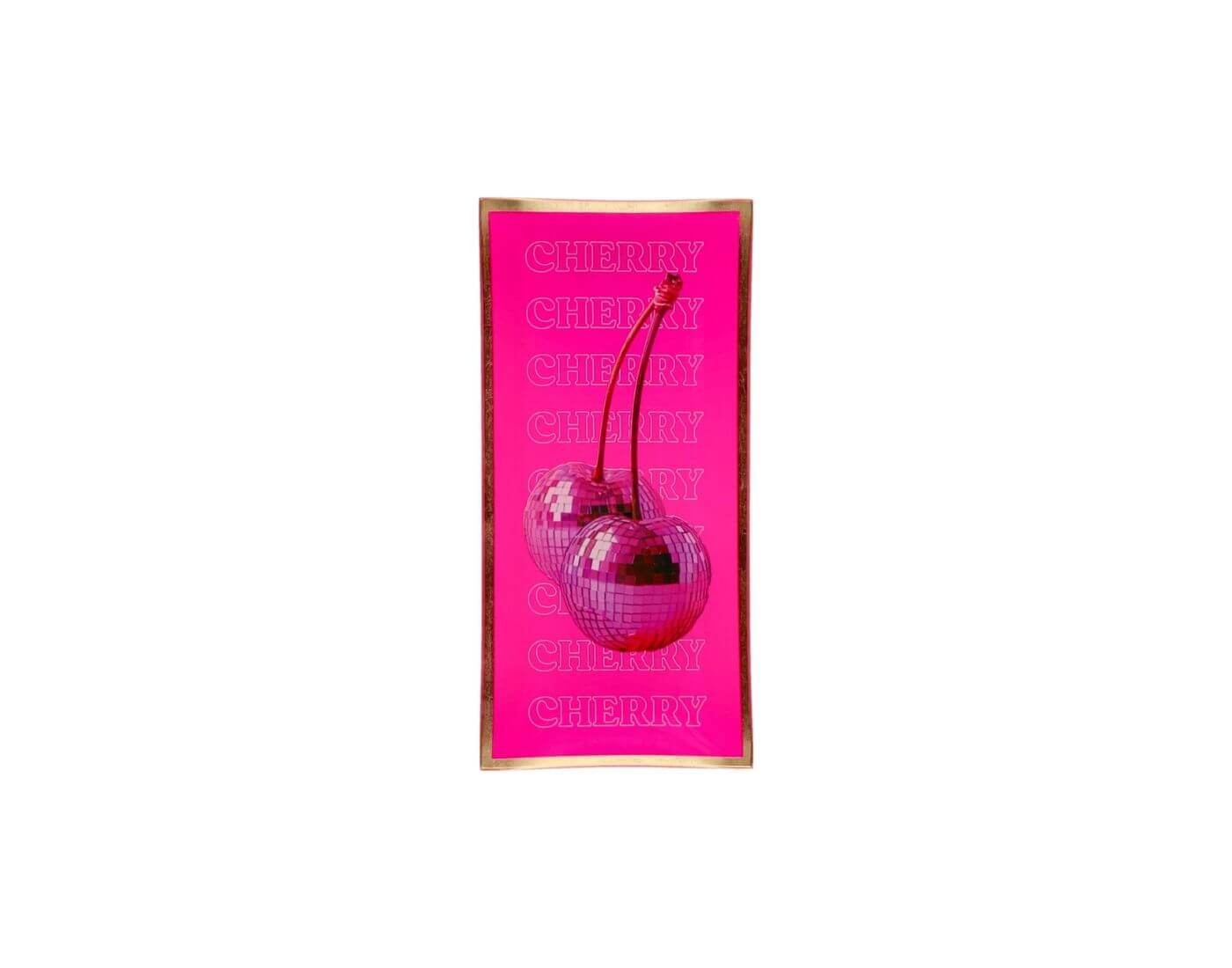 Love Plates, Glasteller L, Motiv: Cherry, neon rosa