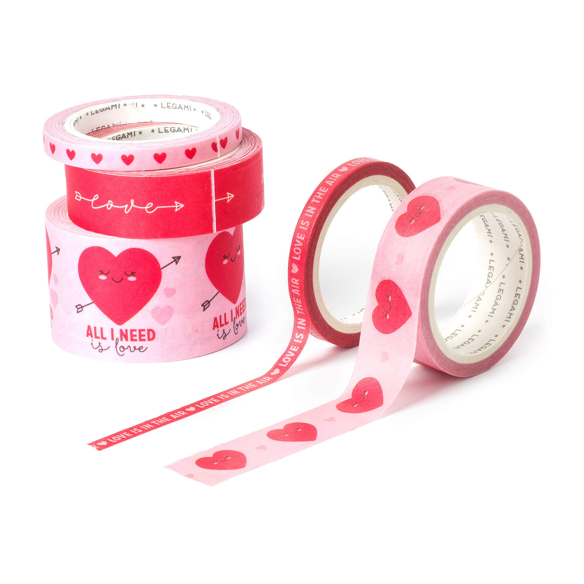 5 Papier-Klebebänder im Set - Tape by Tape Heart
