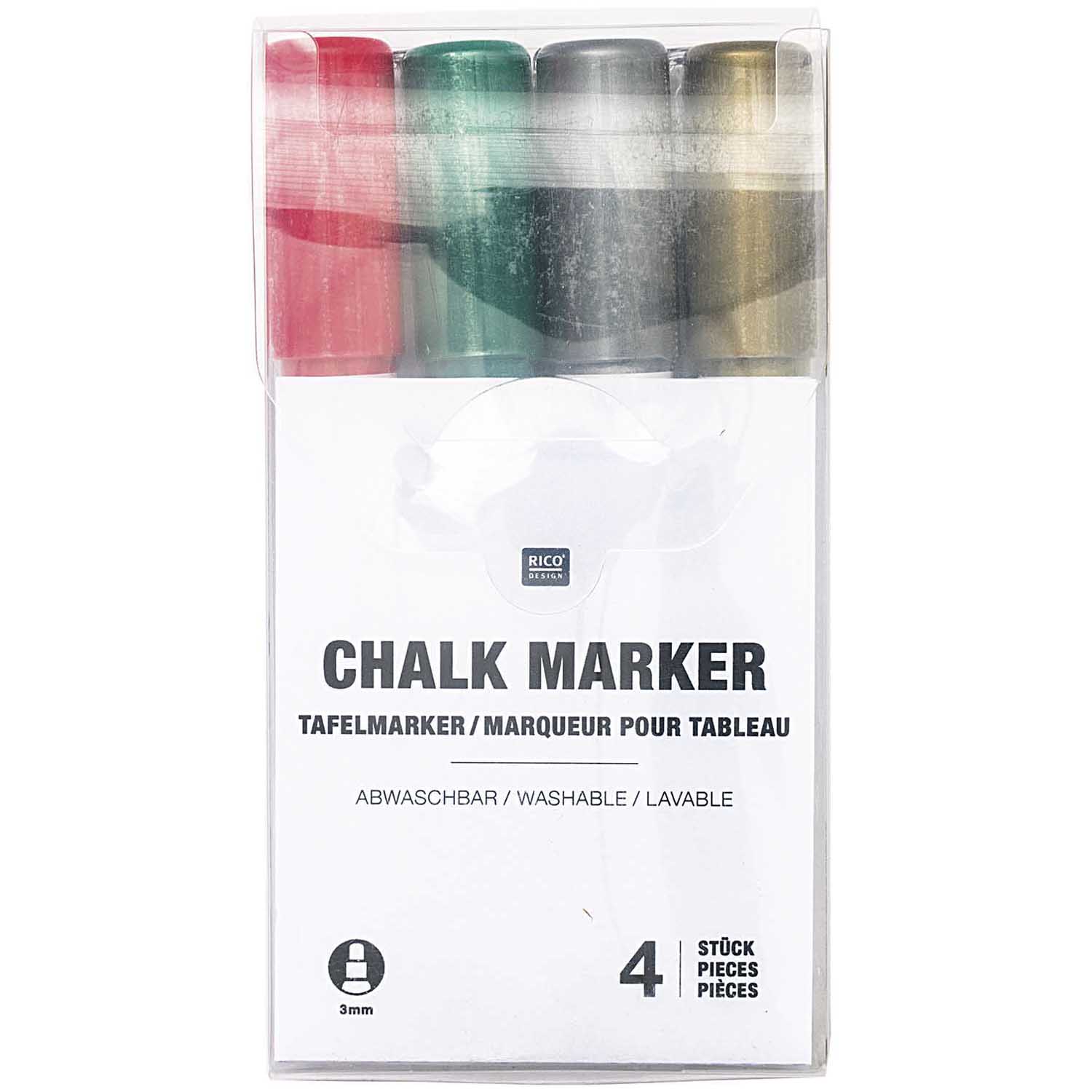Tafelmarker Kreidestifte Flüßigkreide Set CELEBRATION 3mm 4 Farben