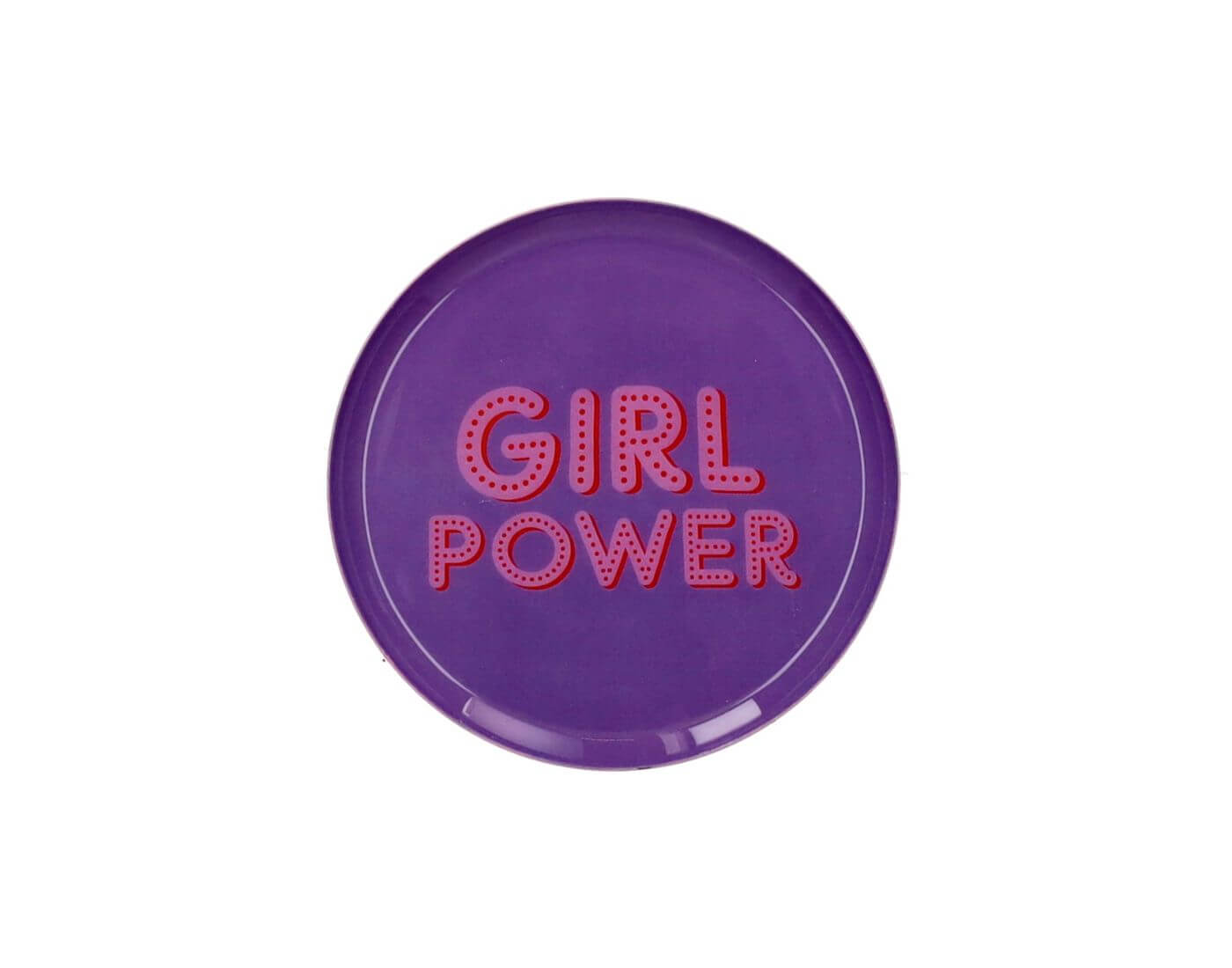 Love Trays, Dekotablett, XS, Motiv: Girl power, rund, flieder