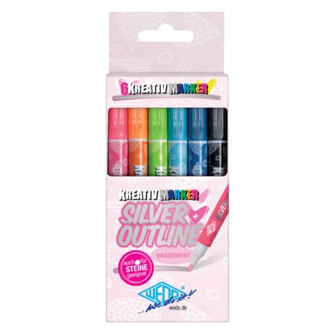 Kreativmarker 6ST WEDO  Silver+Outline