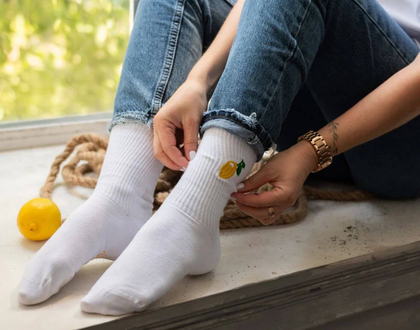 Socken Zitrone - Größe 36-39