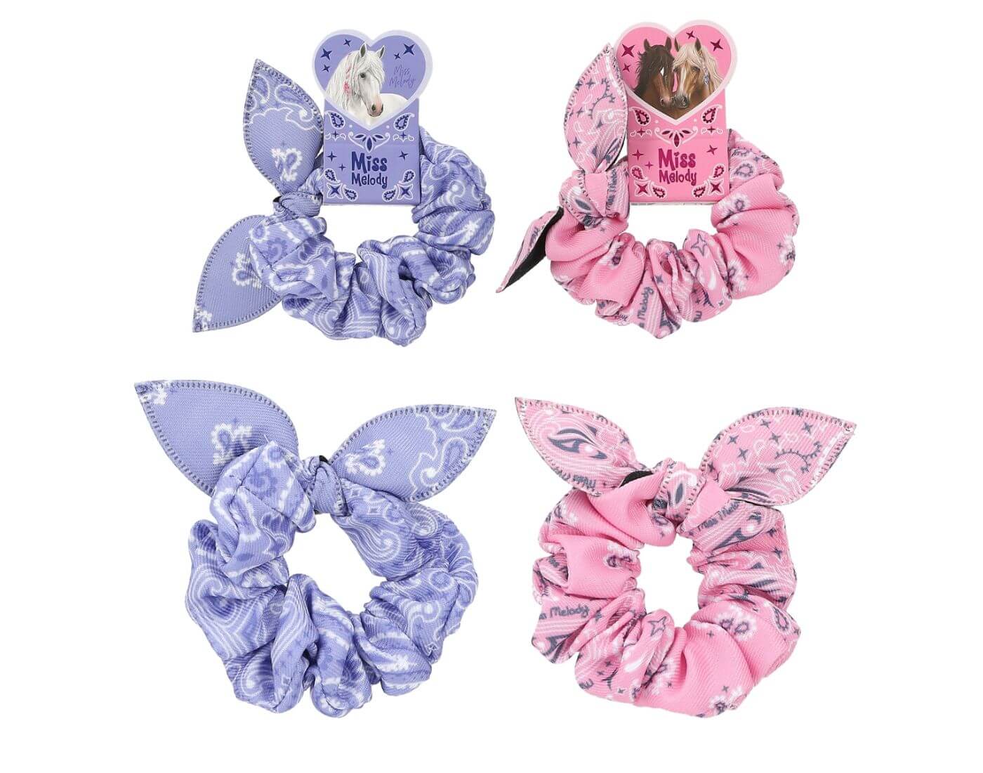 Miss Melody Haargummi Scrunchie BANDANA, sort.
