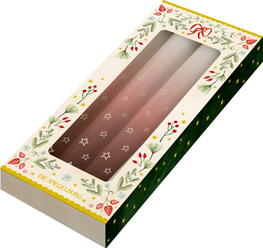 Stabkerzen 4er Set - Festliche Weihnachten Stabkerzen 4er Set - Festliche Weihnachten