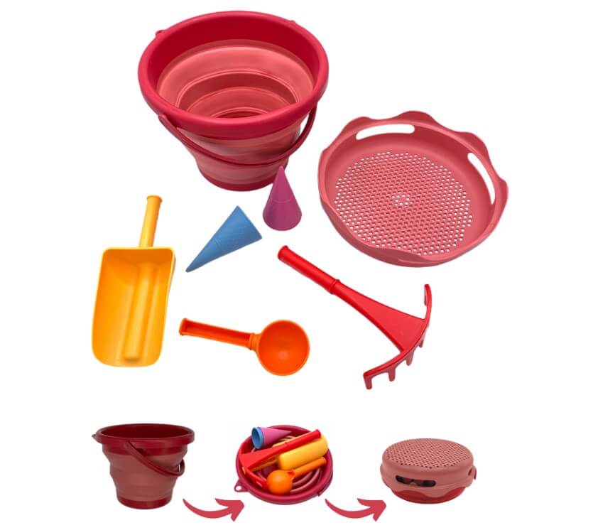 7in1 Sandspielzeug Set, rot